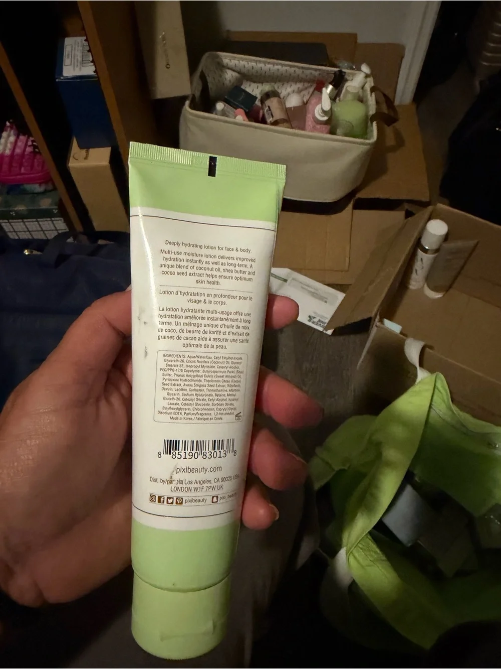 Pixi Hydrating Milky Lotion — Light Green & White Tube